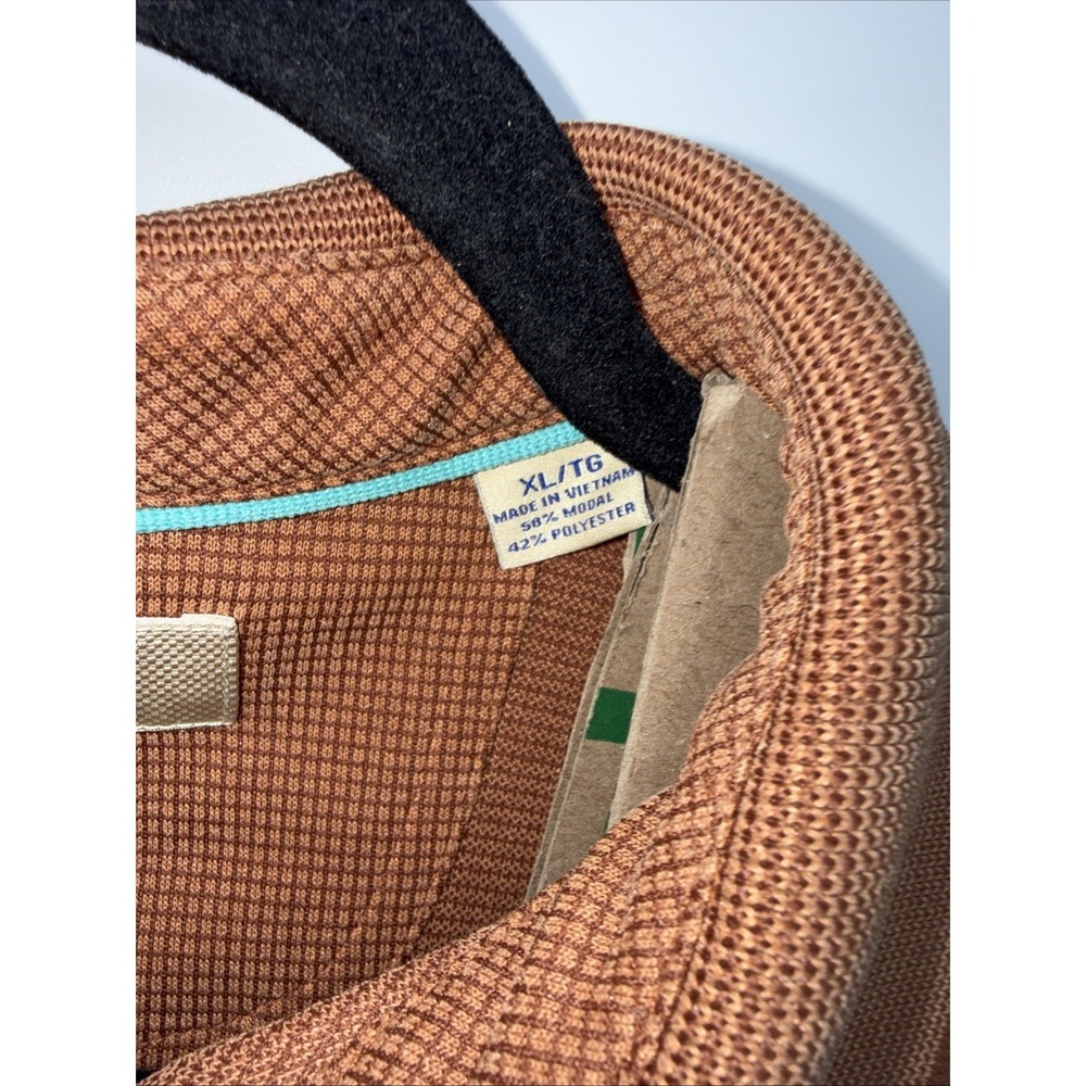 Tommy Bahama Men's Polo Shirt SizeXL Orange Sherbet Color With White Stripes - Picture 2 of 6